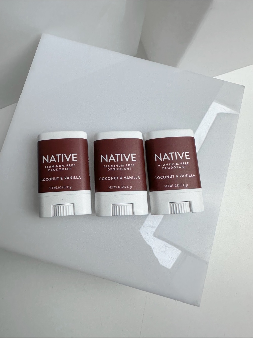 Native Aluminum Free Deodorant Coconut & Vanilla Lot Of 3 Mini Travel Size NWT